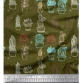 thumbnail image 1 of Soimoi Poly Georgette Fabric Dot & Cactus Tree Printed Fabric 1 Yard 52 Inch Wide, 1 of 1