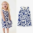 thumbnail image 2 of Bellafa 2-7 Years Little Girls Cotton Dress Sleeveless Casual Summer Sundress Flower Printed Jumper Skirt, 2 of 5