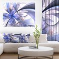 thumbnail image 1 of Motif de Fleur Fractale Bleue en Blanc - Impression d'Art Floral sur Toile, 1 of 3