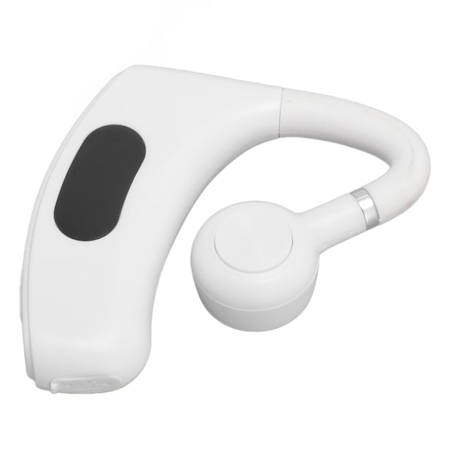Single Ear Headset, Long Battery Life Earpiece Multifunction for Driving for Business for Biking White