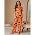 thumbnail image 3 of ASKETAM Halloween Pajama Set for Women - Soft Long Sleeve Pants Sleepwear Bat Pumpkin (XL), 3 of 6