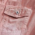 thumbnail image 6 of Fengqque Men's Solid Color Vintage Motorcycle Lapel Button Pocket Denim Vest Sleeveless Jean Outerwear Pink XXXL(XXXL), 6 of 9