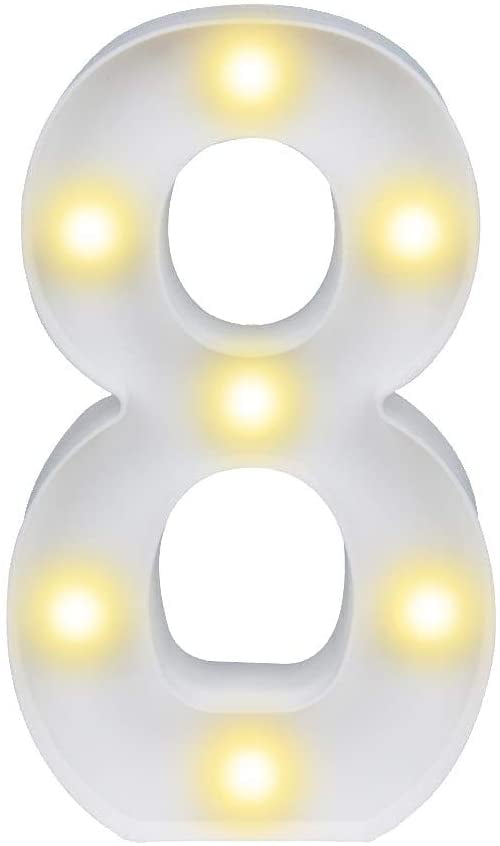 LED Night Light for Wedding Birthday Christmas Digital Number Symbol Sign Lamp 