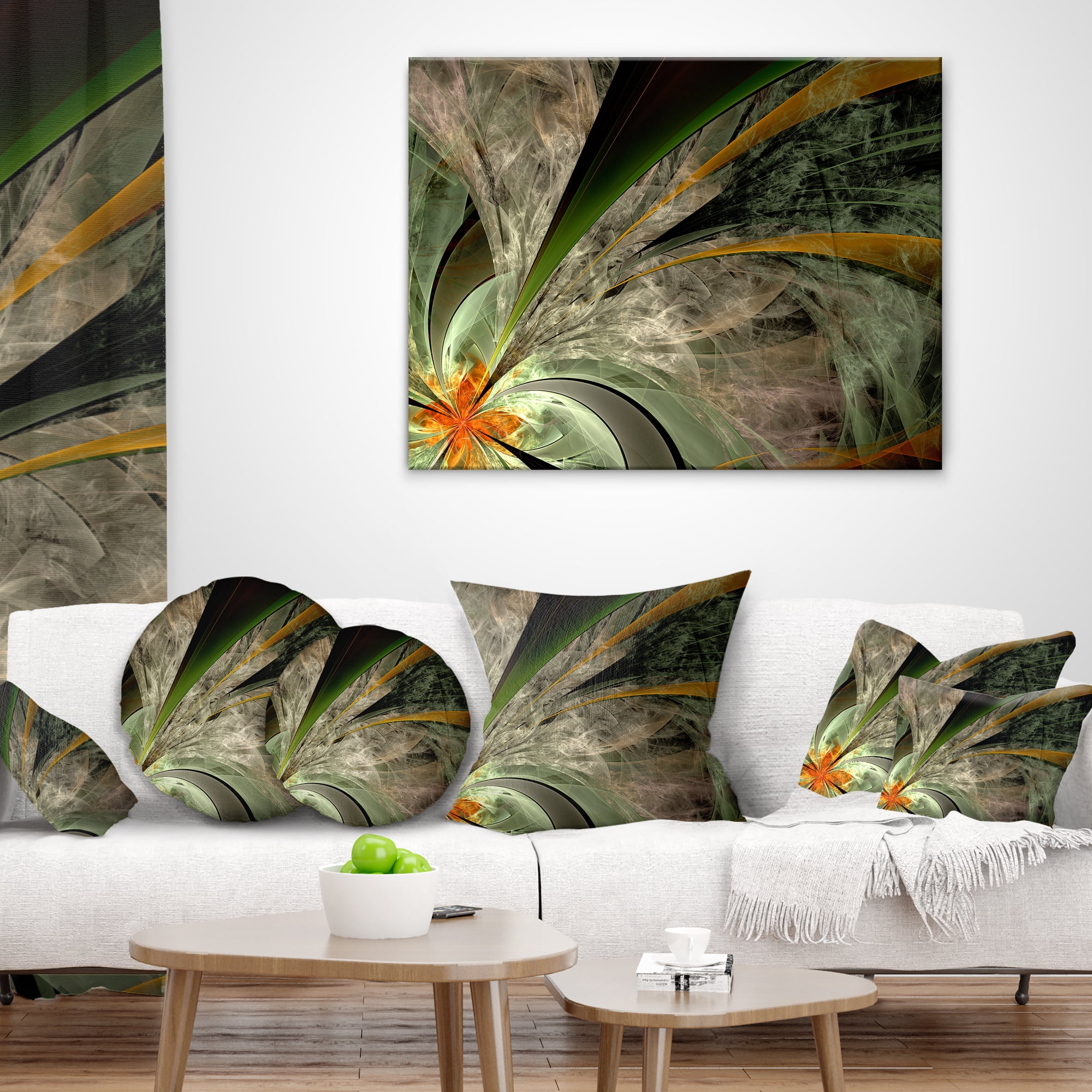Designart 12" x 20" Contemporary, Modern Black Polyester Throw Pillow