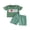 Green, variant on BemeyourBBs Toddler Baby Boy Summer Clothes Fathers Day Outfit I Love Dad Letter Heart Embroidered Crew Neck Short Sleeve T Shirt Tops and Plaid Shorts Set Toddler Boys Summer Outfits