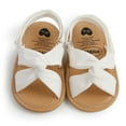 thumbnail image 3 of URMAGIC Baby Girls Anti-Slip First Walker Shoes Flat Sandals, White, 0-18M, 3 of 6