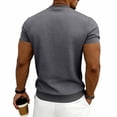 thumbnail image 6 of Men's Crewneck T-Shirts with Short Sleeve Summer Casual Stretchy Shirt Textured Jacquard Tops Size M-3XL Dark Gray, 6 of 7