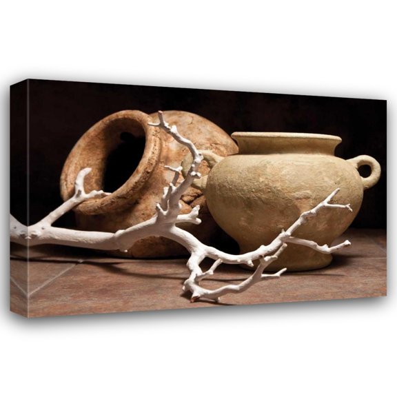 C. Thomas McNemar 18x13 Gallery Wrapped Canvas Wall Art Titled - Pottery with Branch II