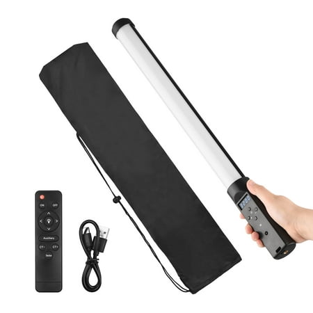 Image of Andoer Handheld Video Tube Photography Fill-in Lamp 3200K-5500K Dimmable Built-in Battery with Remote Control for Vlog Live Streaming Product Photography