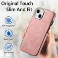 thumbnail image 6 of Nalacover Slim Case for iPhone 15 Plus, Skin Friendly PU Leather Soft Lining Cover, Lightweight TPU Shockproof Plating Buttons Lens Protection Case for iPhone 15 Plus, Pink, 6 of 11