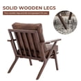 thumbnail image 4 of Ebello Mid-Century Modern PU Leather Accent Chair, Wood Frame Armchair with Removable Thick Padded Cushions for Living Room, Bedroom, Reception, Reddish Brown, 4 of 10
