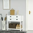 thumbnail image 2 of HOMCOM Coffee Bar Cabinet, Sideboard Buffet Cabinet, Kitchen Cabinet with 4 Drawers and Slatted Bottom Shelf for Kitchen, Living Room, White, 2 of 8