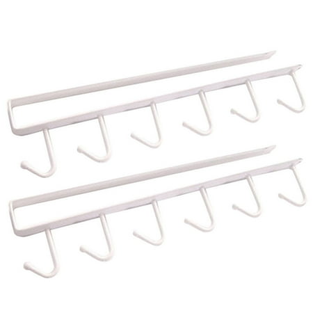 

2PC Kitchen Storage Rack Cupboard 6 Hooks Under-Cabinet Hanger Rack New