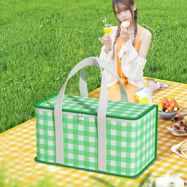 Bolsa De Picnic Para Exteriores, Gran Capacidad, Isotérmica, Portátil, Para Guardar Alimentos Y Para Viajar, Color Verde