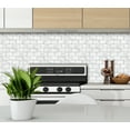 thumbnail image 5 of Clevermosaics Self Adhesive Peel and Stick White Marble Subway Vinyl Tiles - 10 Sheet, 5 of 7