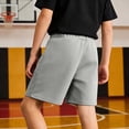 thumbnail image 6 of Bmisegm Boys Shorts Solid Color Casual Athletic for Play and Everyday Wear Comfortable Elastic Waistband Baggy Sweat Shorts 5-14 Years Grey,11-12 Years, 6 of 8