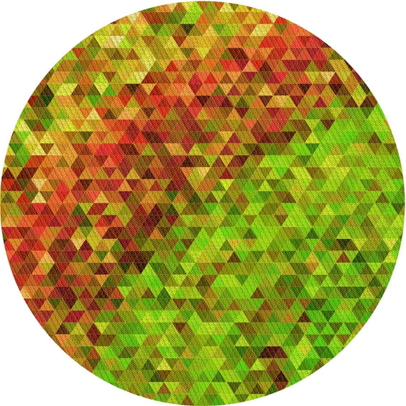 Ahgly Company Indoor Round Patterned Pistachio Green Area Rugs, 8' Round