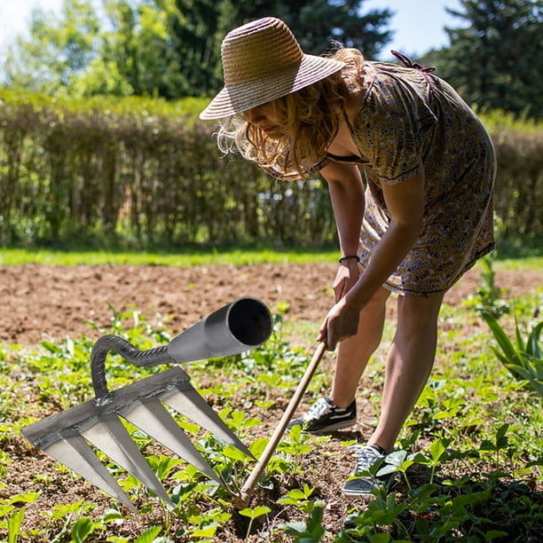 Honhaione Garden Rake Sharp Loose Soil Weeder Weeding Tool Garden