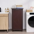 thumbnail image 5 of VECELO Kitchen Trash Can Cabinet, 10-13 Gallon Wooden Tilt Out Storage Can Holder Garbage Recycling Cabinet, Brown, 5 of 9