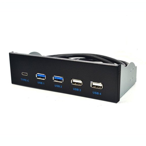 CIYISON USB3.0/3.1 Front Panel 2 USB3.0 2 USB2.0 TypeC for 5.25" ROM Drive Bay