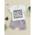 thumbnail image 3 of Toddler Baby Girls Summer Outfit 6M 12M 18M 24M 2T Daddys Girl Short Sleeve T-Shirt Elastic Shorts Clothes Set, 3 of 8