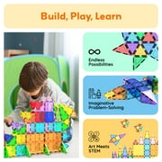 PICASSO-TILES Magnetic Tiles for Kids, 101PC STEM Building Blocks Educational Magnet Toy