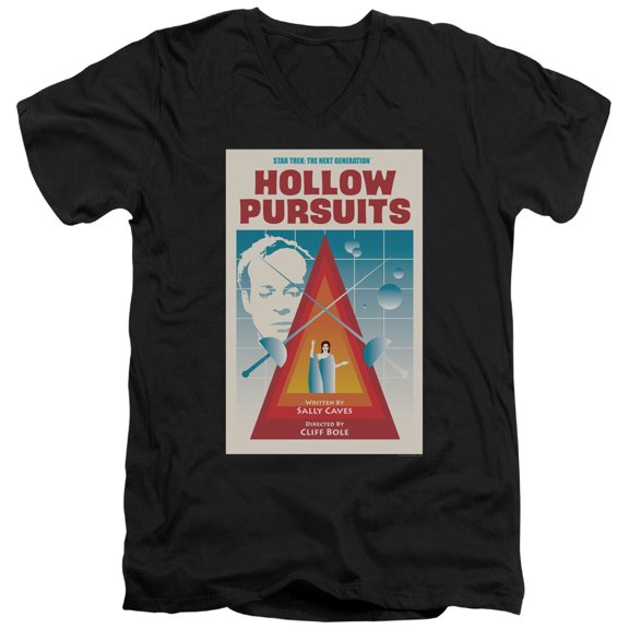 Star Trek Tng Season 3 Episode 21 Adult V-Neck 30/1 T-Shirt Black