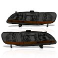 thumbnail image 2 of AJP Distributors Smoke Lens Chrome Housing Amber Reflector Signal Headlights Driving Lights Lamps Assembly Left & Right Compatible/Replacement For Honda Accord 1998 1999 2000 2001 2002 98 99 00 01 02, 2 of 8