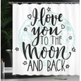 thumbnail image 3 of Ambesonne Retro Shower Curtain, I Love You to The Moon Back, 69"Wx75"L, Charcoal Grey Soft Blue, 3 of 4
