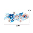 thumbnail image 3 of Barrette à Cheveux Papillon en Strass pour Femmes avec Motif de Fleurs et Queue de Cheval, 3 of 8