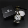 thumbnail image 3 of VIGOROSO Vintage Pocket Watch for Men Women Hollow-out Mechanical Gear Design Quartz Fob Watches with Chain, 3 of 7
