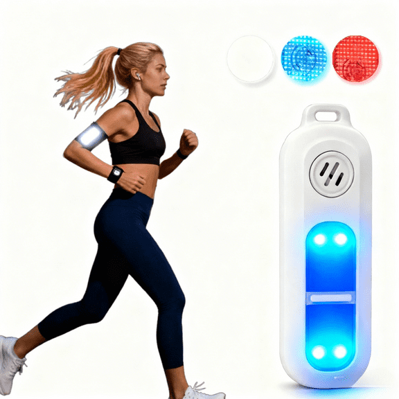 Running Arm LED Safety Light with Personal Alarm - 3-Color Flashing Running Light, 130dB Emergency Siren for Night Running, Walking, Self-Defense & Outdoor Safety