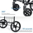 WM Folding Shopping Cart with Wheels and Double Basket,for Shopping