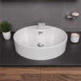 thumbnail image 5 of Pemberly Row White 22" Oval Above Mount Ceramic Sink with Faucet Hole, 5 of 5