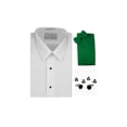 thumbnail image 1 of Formal Tuxedo Shirt, Kelly Green Cummerbund, Bow-Tie, Cuff Links & Studs Set, 1 of 1