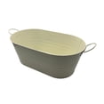 thumbnail image 4 of simhoa Galvanized Oval Beverage Tub with Carry Handles Storage Container Ice Bucket White, 4 of 8