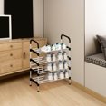 thumbnail image 7 of Harlier 4-Tier Stackable Shoe Rack, High Capacity Adjustable Shoe Shelf Storage Organizer, Heavy Duty Metal Free Standing Shoe Rack for Entryway Closet Doorway (Black), 7 of 7