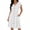 White, variant on Bosfbaoi Dresses For Women V-Neck Empire Waist A-Line Dress Ruffle Short Sleeve Summer Dresses Solid Color Buttons Womens Dresses With Pockets