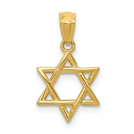 Love Star Of David Pendant - 14k Yellow Gold Jewish Jewelry Star Of David Pendant Charm Necklace Religious Judaica For Women