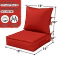 thumbnail image 6 of Kimunuk Outdoor Deep Seat Cushion Set for Patio Furniture, Splash-Proof & Fade Resistant, 19" L X 19" W X 4" H, Red, 6 of 6