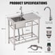 thumbnail image 2 of 30in stainless steel freestanding single bowl utility sink con cold y hot water pipes para laundry room kitchen y bathroom-estilo rural style, 2 of 7