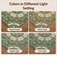 thumbnail image 7 of Design&I 8'x10' Washable Area Rug Extra Large Skid-Resistant Low Profile Ornate Scroll Border Dining Table Alfombra Round Vintage Circle Playful for Living Room, Family, 7 of 7