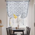 thumbnail image 3 of Grey Flowers Balloon Curtains for Living Room/French Door, Spring Floral Farmhouse Retro Art Tie Up Curtains 63 Inch Length Energy Saving Kitchen Curtains Shades for Windows 42"x63", 3 of 8