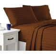 thumbnail image 3 of 300 Thread Count 100% Egyptian Cotton 3-Piece Flat Sheet (1 Flat Sheet + 2 Pillow Covers) Size Olympic-Queen Color Chocolate Stripe, 3 of 5