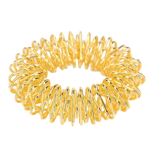 Anillos sensoriales con pinchos para dedos, masaje para aliviar el estrés y el dolor, para niños y adultos, dorados.