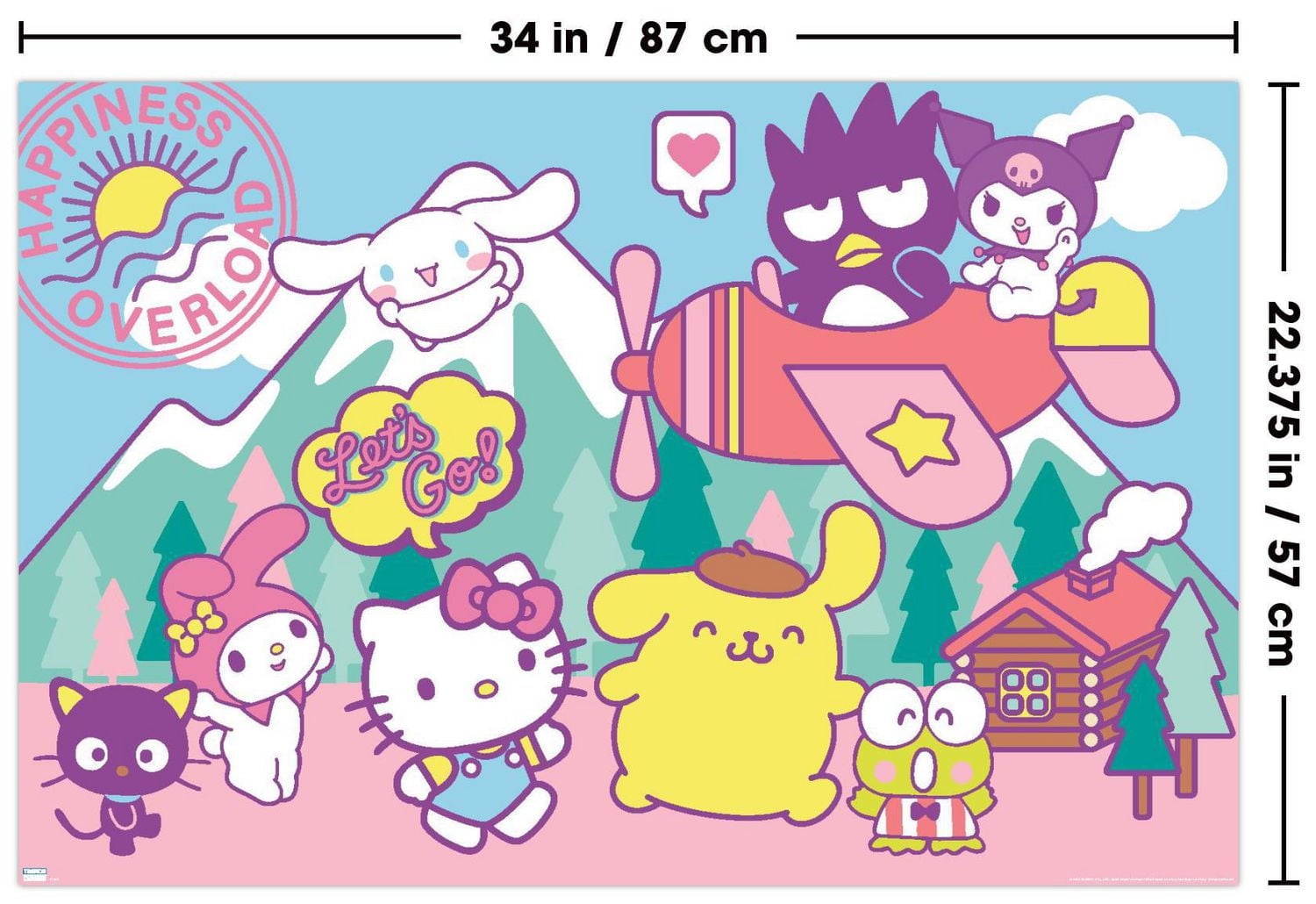 Hello Kitty and Friends: 22 Spring - Happiness Overload Wall Poster, 22.375" x 34"