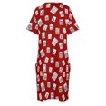 thumbnail image 4 of Mahjong-vestido rojo holgado para mujer elegante con bolsillos, 4 of 6