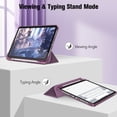 thumbnail image 2 of Fintie Case for iPad (A16) 11th Generation Case 2025, iPad 10th Generation Case 2022, Slim Shell Hard Translucent Frosted Back Stand Cover with Pencil Holder, Auto Sleep/Wake, Purple, 2 of 10