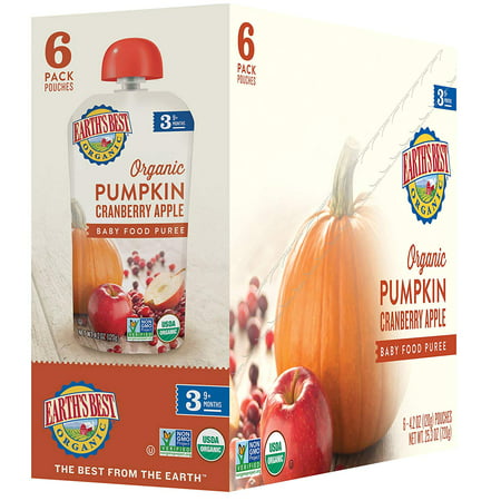 Earth's Best Organic Stage 3, Pumpkin, Cranberry & Apple, 4.2 Ounce Pouch (Pack of