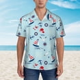 thumbnail image 2 of Honeii Sailboats Anchors Print Men’s Hawaiian Shirt,Classic Button-Down Short Sleeve Shirt, for Beach, Vacation, and Outdoor Activities,Medium, 2 of 7